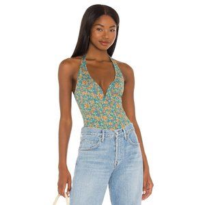 Free People X REVOLVE Lola Bodysuit Turquoise Combo